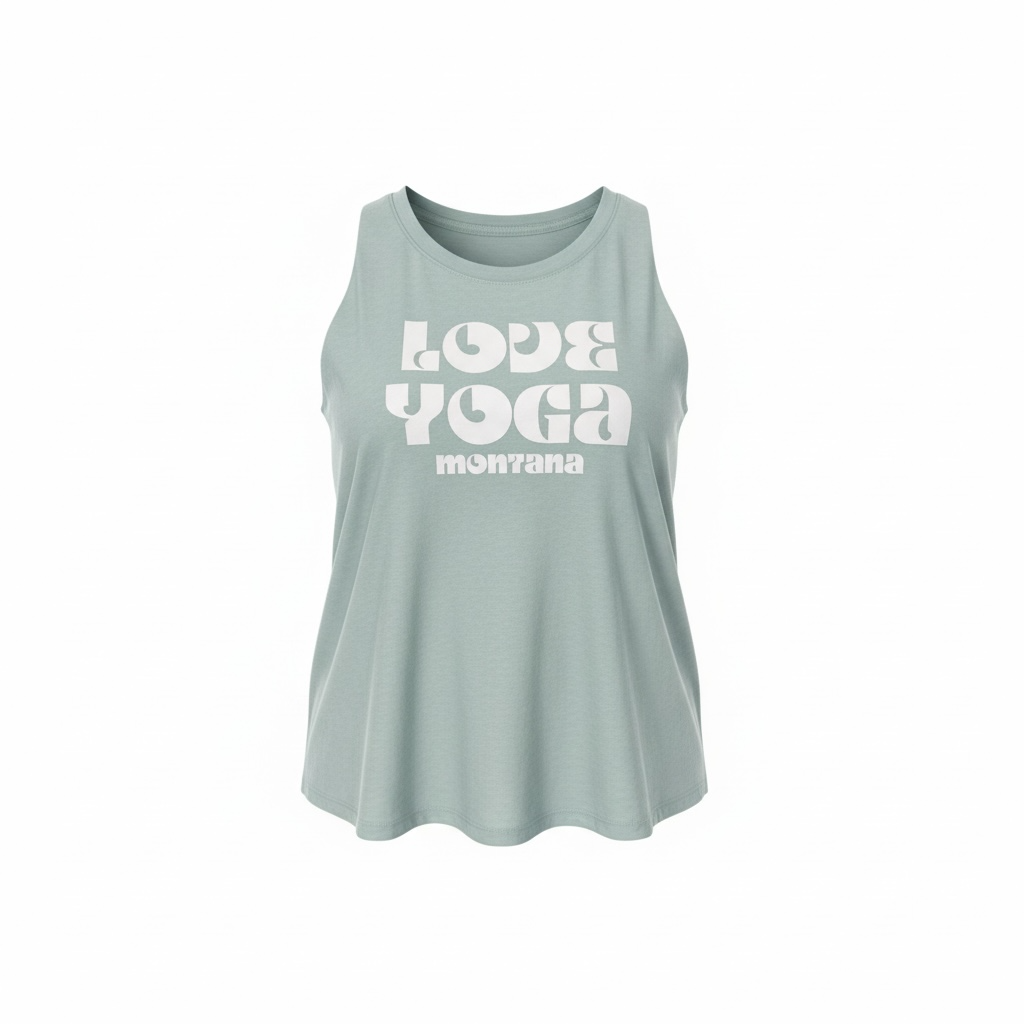 Women's Love Yoga Tank Top: Sea Green